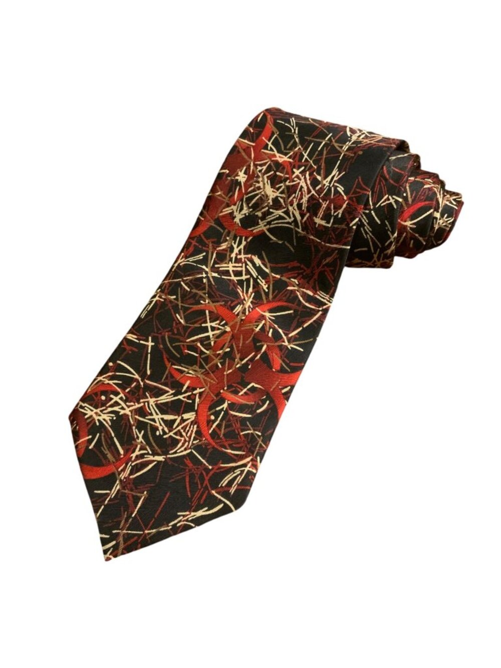 Infectious Awareables Anthrax Theme Silk Tie Black Red Cream 62in Handmade